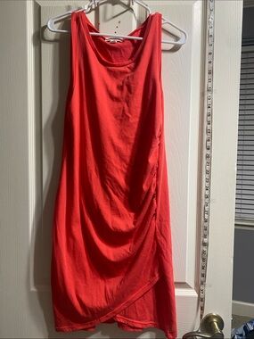 Treasure & Bond Coral Ruched Mini T-Shirt Dress
